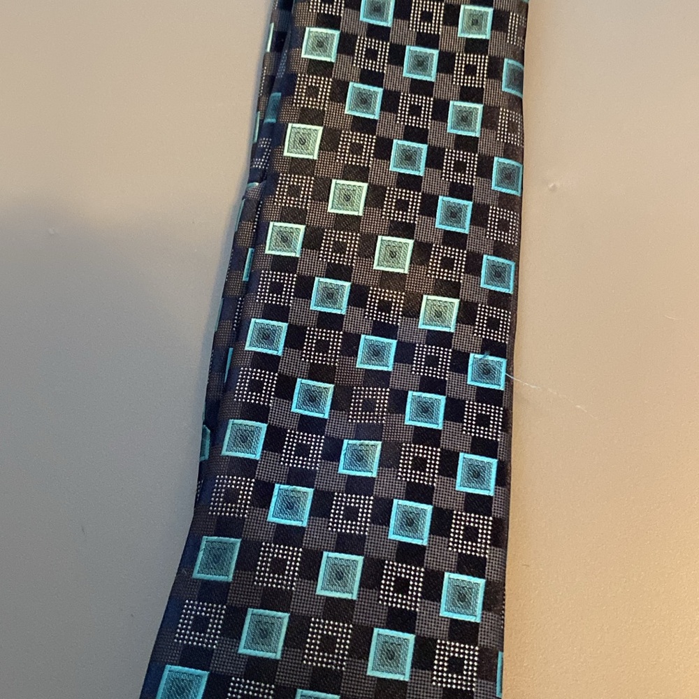 Alexander Julian Black and Blue Checkered Tie